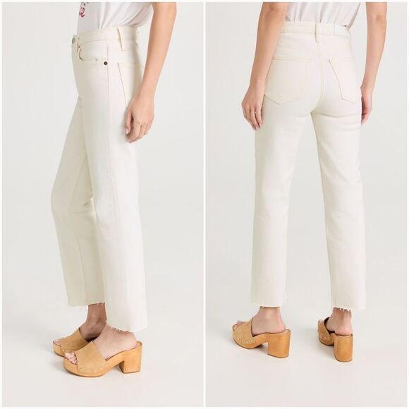 NWT RE/DONE × LEVI'S 70s Ultra High Rise Stove Pipe Raw Hem Jean Vintge White 29 - Picture 2 of 8